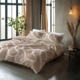 100% Cotton Duvet Cover Set Clay Contours | Peach Beige | Double - 200cm (W) x 200/220cm (L) - The Bedding & Blankets Store