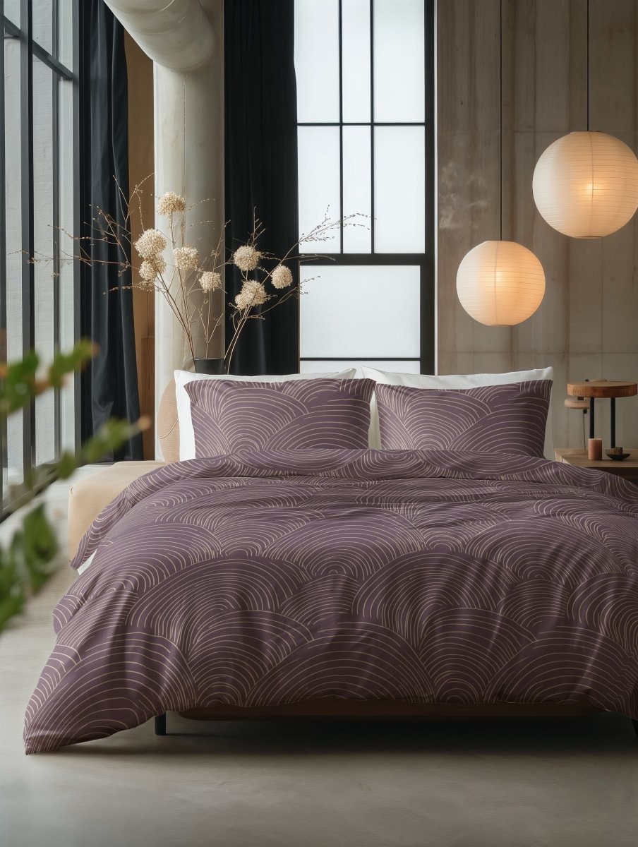 100% Cotton Duvet Cover Set Dreamscape | Purple | Double - 200cm (W) x 200/220cm (L) - The Bedding & Blankets Store