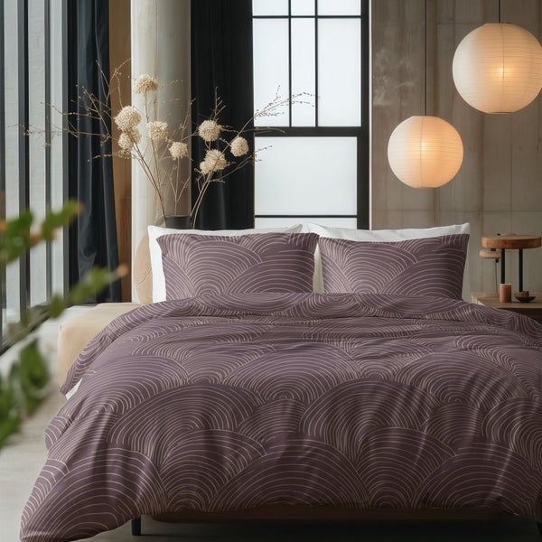 100% Cotton Duvet Cover Set Dreamscape | Purple | Double - 200cm (W) x 200/220cm (L) - The Bedding & Blankets Store