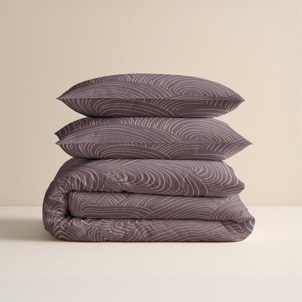 100% Cotton Duvet Cover Set Dreamscape | Purple | Double - 200cm (W) x 200/220cm (L) - The Bedding & Blankets Store