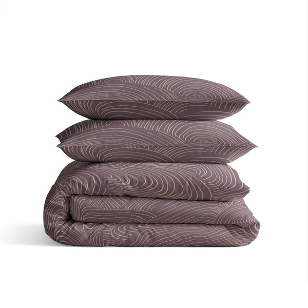 100% Cotton Duvet Cover Set Dreamscape | Purple | Double - 200cm (W) x 200/220cm (L) - The Bedding & Blankets Store