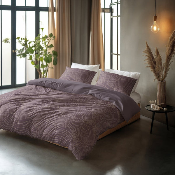 100% Cotton Duvet Cover Set Dreamscape | Purple | Double - 200cm (W) x 200/220cm (L) - The Bedding & Blankets Store