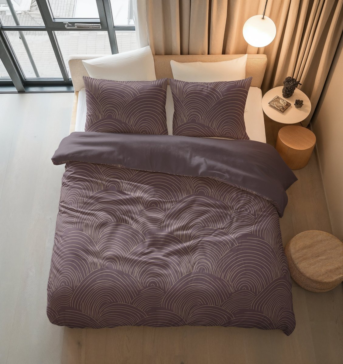 100% Cotton Duvet Cover Set Dreamscape | Purple | Double - 200cm (W) x 200/220cm (L) - The Bedding & Blankets Store