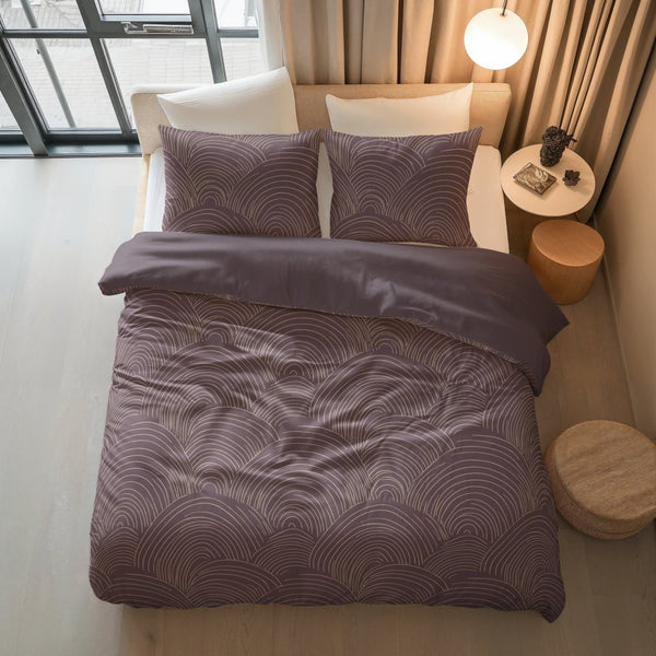 100% Cotton Duvet Cover Set Dreamscape | Purple | Double - 200cm (W) x 200/220cm (L) - The Bedding & Blankets Store