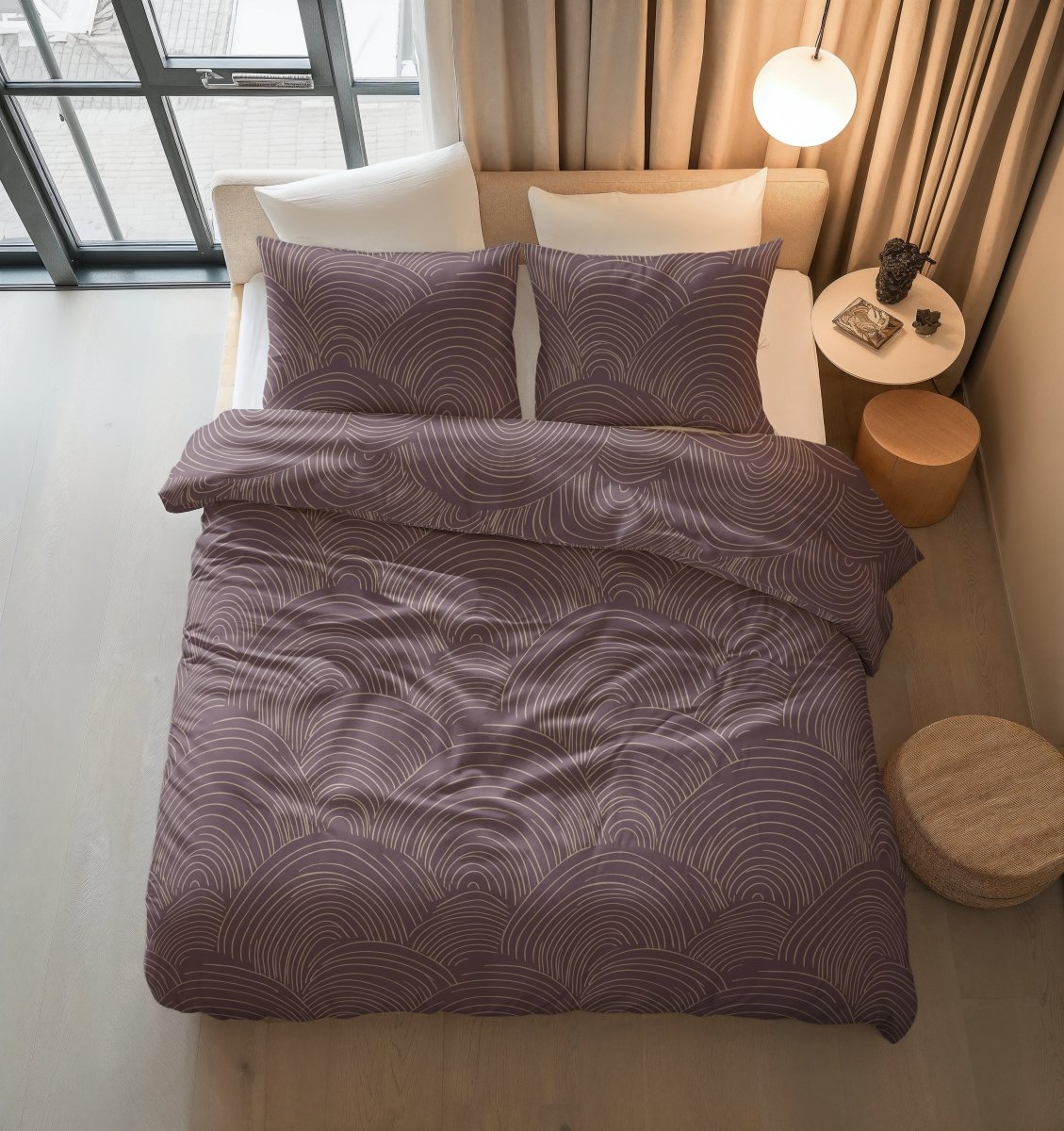 100% Cotton Duvet Cover Set Dreamscape | Purple | Double - 200cm (W) x 200/220cm (L) - The Bedding & Blankets Store