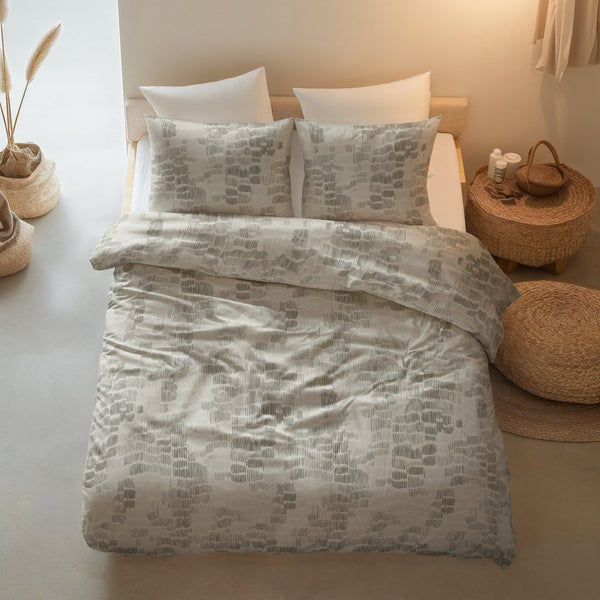 100% Cotton Duvet Cover Set Drift | Green | King Long - 240cm (W) x 220cm (L) - The Bedding & Blankets Store