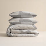 100% Cotton Duvet Cover Set Dune | Grey | Double - 200cm (W) x 200/220cm (L) - The Bedding & Blankets Store