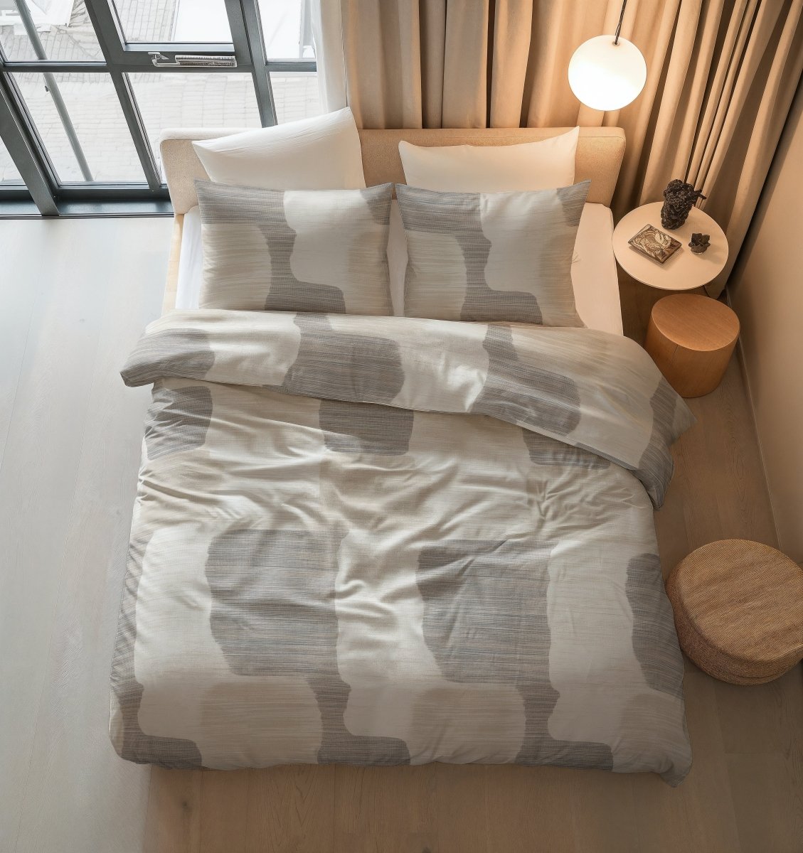 100% Cotton Duvet Cover Set Dune | Grey | Double - 200cm (W) x 200/220cm (L) - The Bedding & Blankets Store