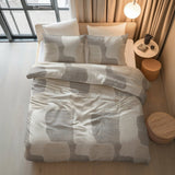 100% Cotton Duvet Cover Set Dune | Grey | Double - 200cm (W) x 200/220cm (L) - The Bedding & Blankets Store