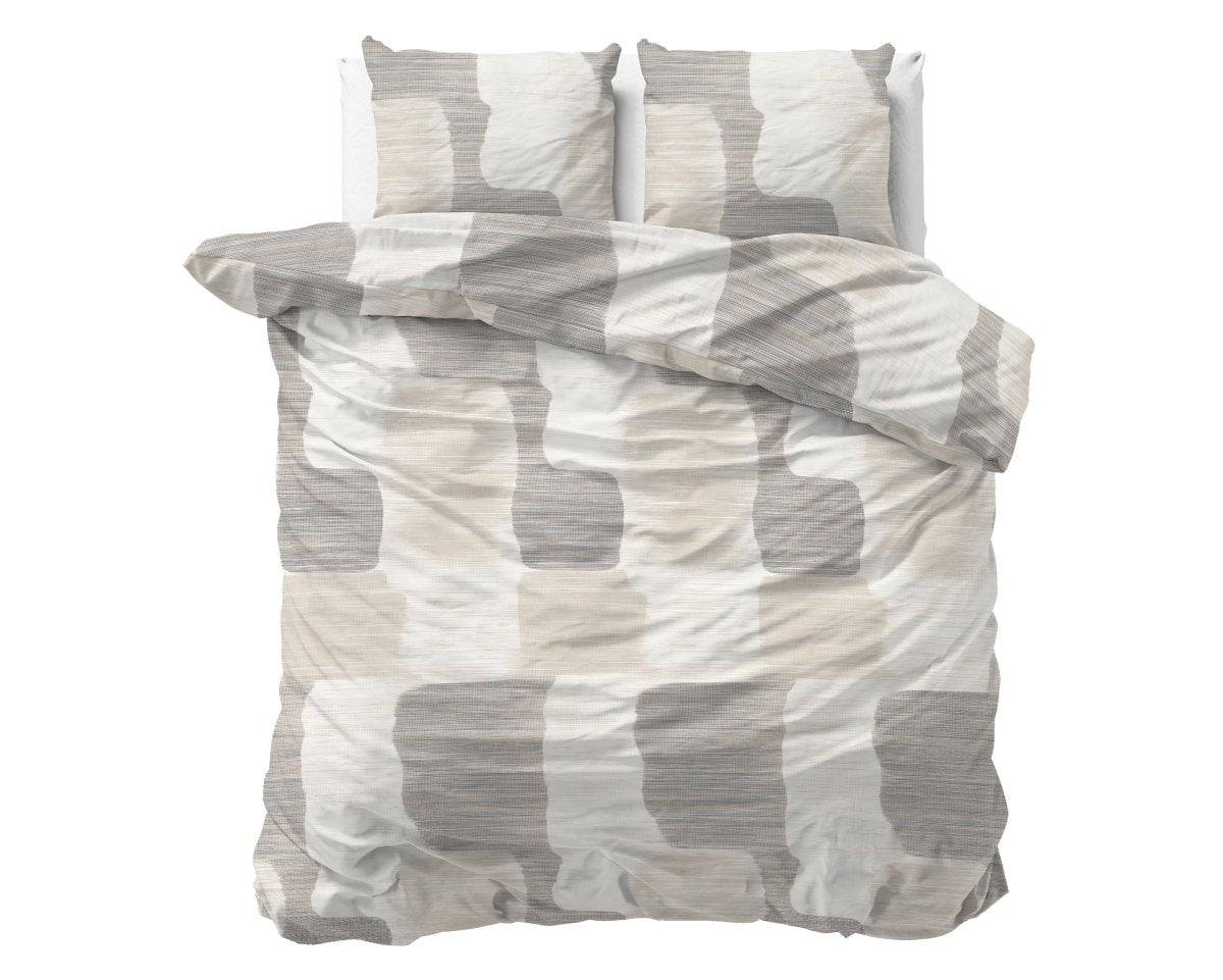 100% Cotton Duvet Cover Set Dune | Grey | Double - 200cm (W) x 200/220cm (L) - The Bedding & Blankets Store