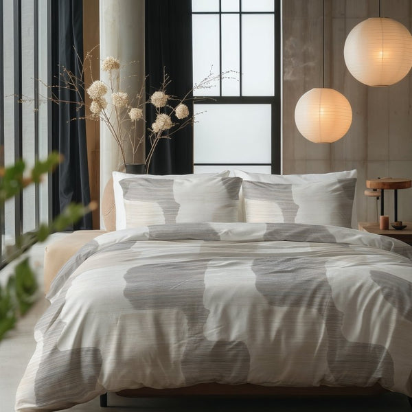 100% Cotton Duvet Cover Set Dune | Grey | Double - 200cm (W) x 200/220cm (L) - The Bedding & Blankets Store