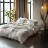 100% Cotton Duvet Cover Set Dune | Grey | Double - 200cm (W) x 200/220cm (L) - The Bedding & Blankets Store