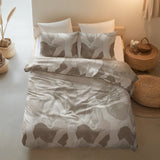 100% Cotton Duvet Cover Set Echo | Beige | King Long - 240cm (W) x 220cm (L) - The Bedding & Blankets Store
