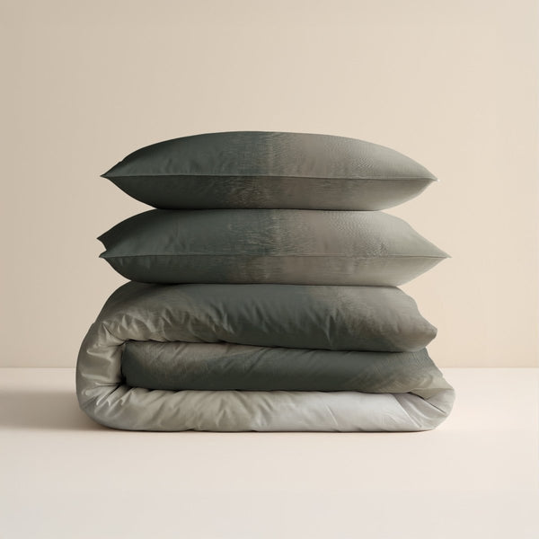 100% Cotton Duvet Cover Set Eden | Green | King Long - 240cm (W) x 220cm (L) - The Bedding & Blankets Store