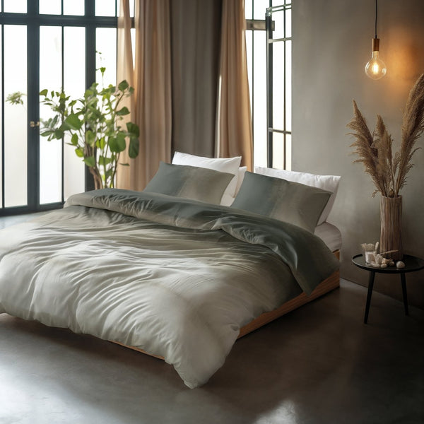 100% Cotton Duvet Cover Set Eden | Green | King Long - 240cm (W) x 220cm (L) - The Bedding & Blankets Store