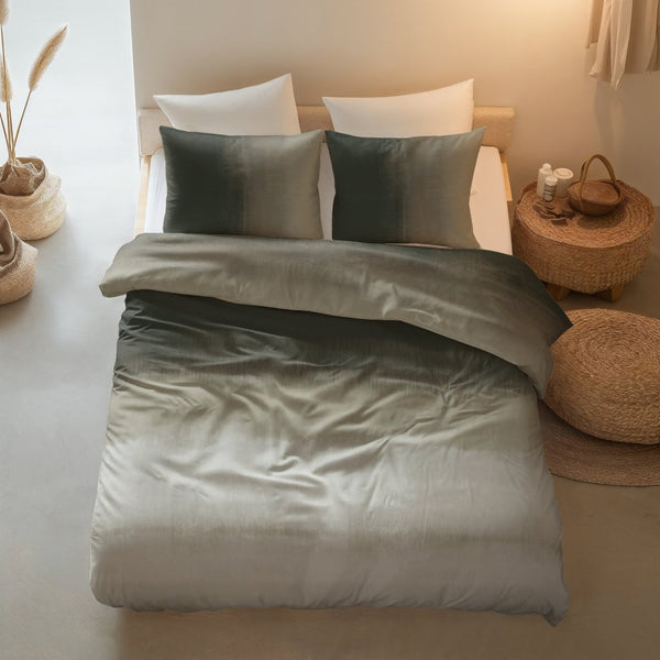100% Cotton Duvet Cover Set Eden | Green | King Long - 240cm (W) x 220cm (L) - The Bedding & Blankets Store