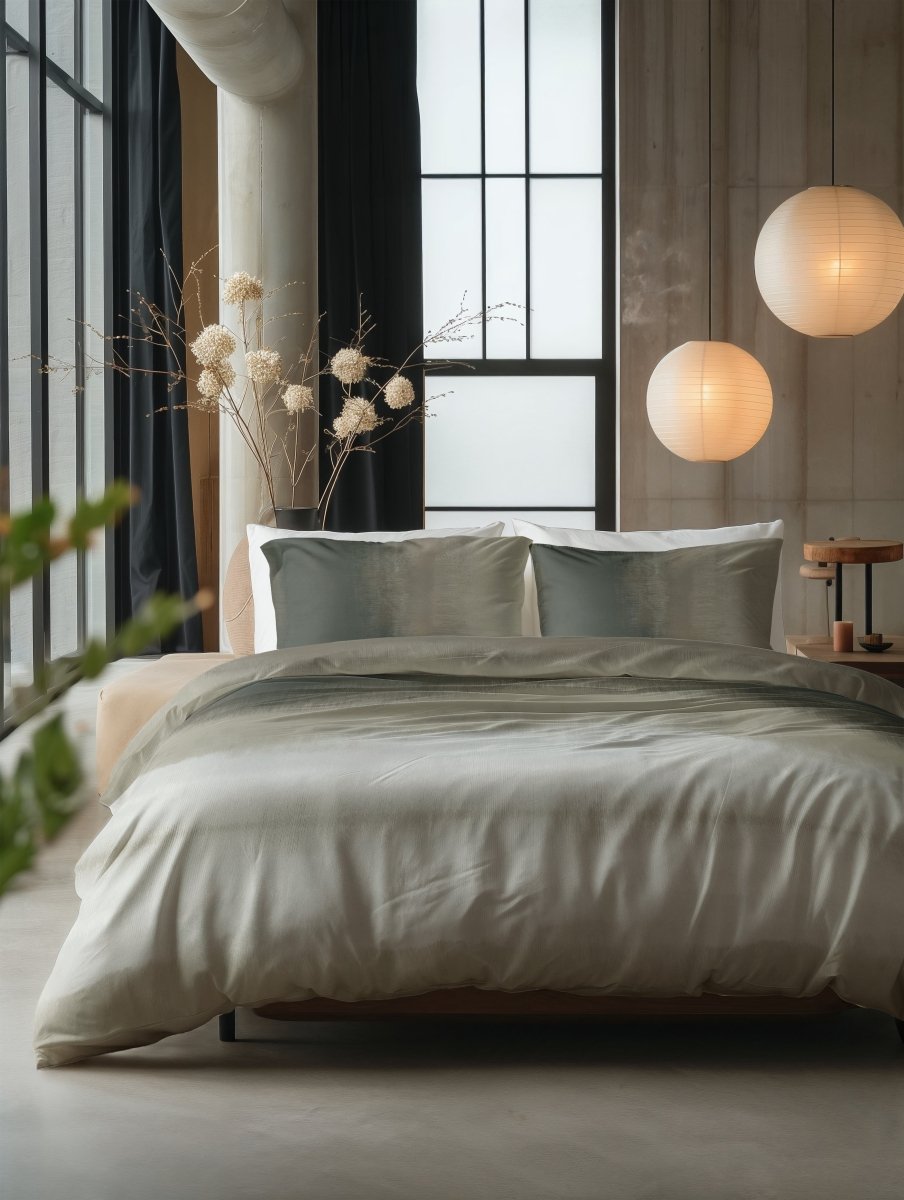 100% Cotton Duvet Cover Set Eden | Green | King Long - 240cm (W) x 220cm (L) - The Bedding & Blankets Store