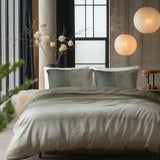 100% Cotton Duvet Cover Set Eden | Green | King Long - 240cm (W) x 220cm (L) - The Bedding & Blankets Store