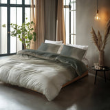 100% Cotton Duvet Cover Set Eden | Green | King Long - 240cm (W) x 220cm (L) - The Bedding & Blankets Store