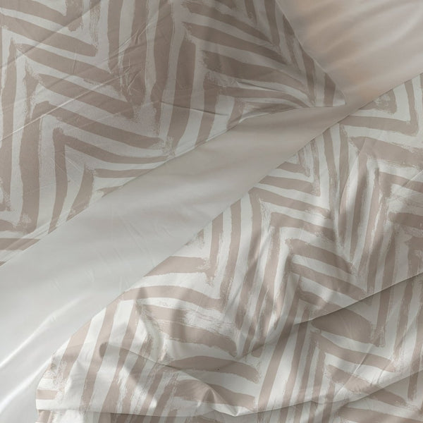 100% Cotton Duvet Cover Set Ethnic | Sand | Double - 200cm (W) x 200/220cm (L) - The Bedding & Blankets Store