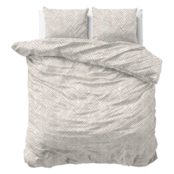 100% Cotton Duvet Cover Set Ethnic | Sand | Double - 200cm (W) x 200/220cm (L) - The Bedding & Blankets Store