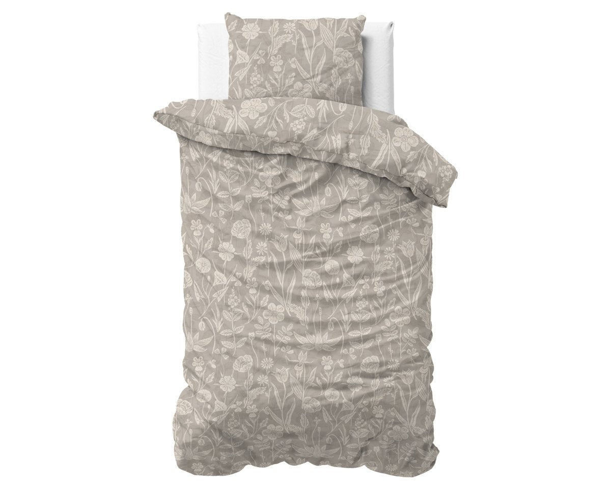 100% Cotton Duvet Cover Set Flay | Sand | King Long - 240cm (W) x 220cm (L) - The Bedding & Blankets Store