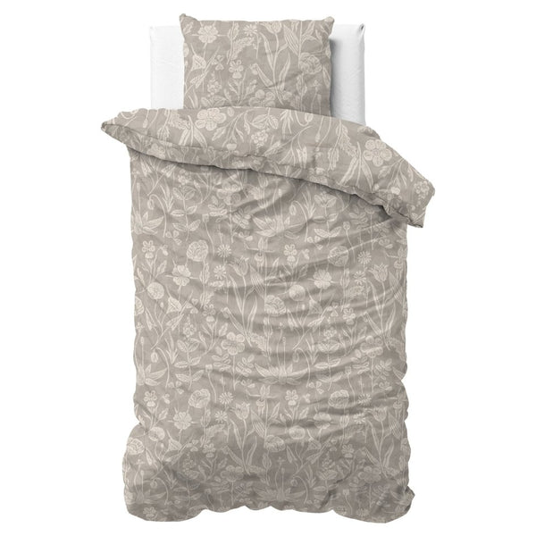 100% Cotton Duvet Cover Set Flay | Sand | King Long - 240cm (W) x 220cm (L) - The Bedding & Blankets Store