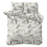 100% Cotton Duvet Cover Set Foilage | Silver Grey | Double - 200cm (W) x 200/220cm (L) - The Bedding & Blankets Store
