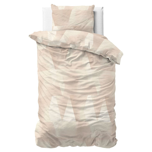 100% Cotton Duvet Cover Set Ginkgo | Sand/Grey | Double - 200cm (W) x 200/220cm (L) - The Bedding & Blankets Store