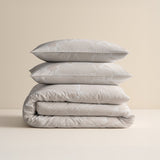 100% Cotton Duvet Cover Set Ginkgo | Sand/Grey | Double - 200cm (W) x 200/220cm (L) - The Bedding & Blankets Store