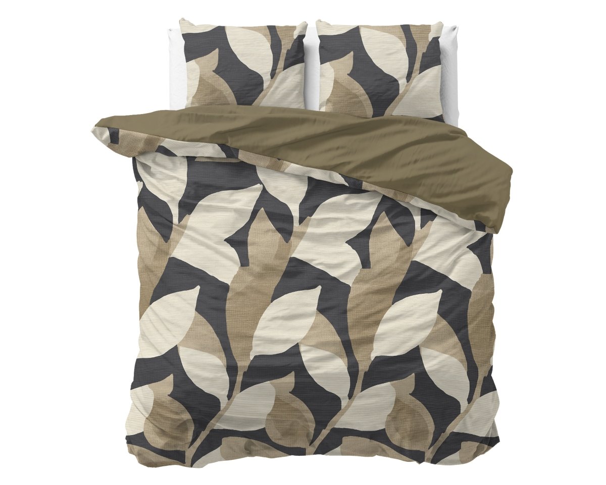 100% Cotton Duvet Cover Set Graphic Garden | Anthracite | Double - 200cm (W) x 200/220cm (L) - The Bedding & Blankets Store