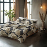 100% Cotton Duvet Cover Set Graphic Garden | Anthracite | Double - 200cm (W) x 200/220cm (L) - The Bedding & Blankets Store