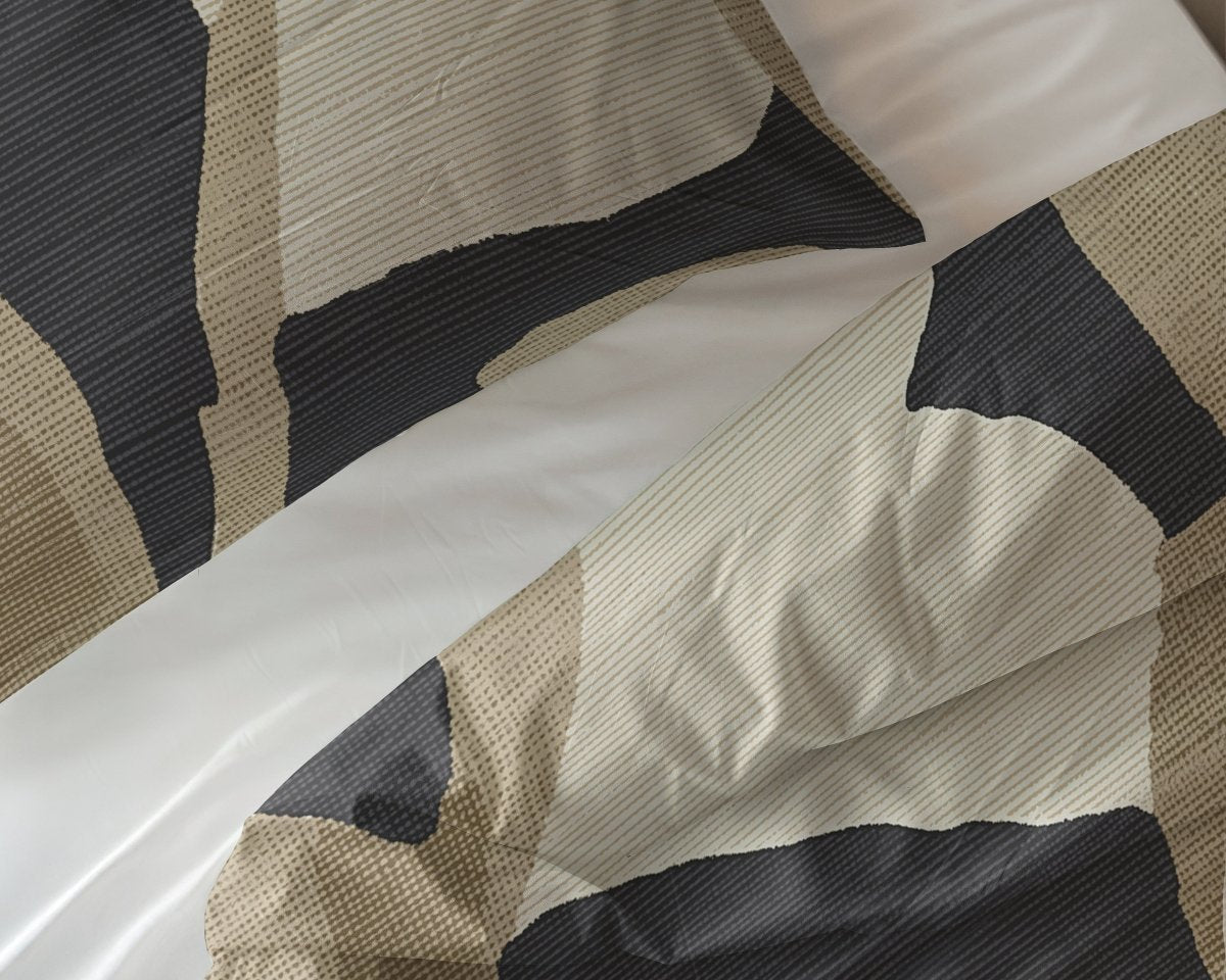 100% Cotton Duvet Cover Set Graphic Garden | Anthracite | Double - 200cm (W) x 200/220cm (L) - The Bedding & Blankets Store