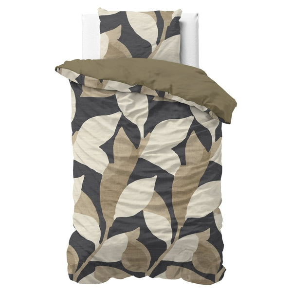 100% Cotton Duvet Cover Set Graphic Garden | Anthracite | Double - 200cm (W) x 200/220cm (L) - The Bedding & Blankets Store