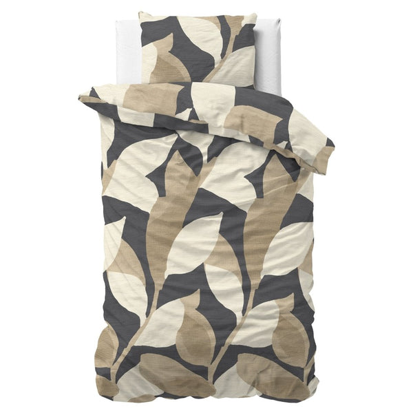 100% Cotton Duvet Cover Set Graphic Garden | Anthracite | Double - 200cm (W) x 200/220cm (L) - The Bedding & Blankets Store