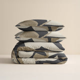 100% Cotton Duvet Cover Set Graphic Garden | Anthracite | Double - 200cm (W) x 200/220cm (L) - The Bedding & Blankets Store