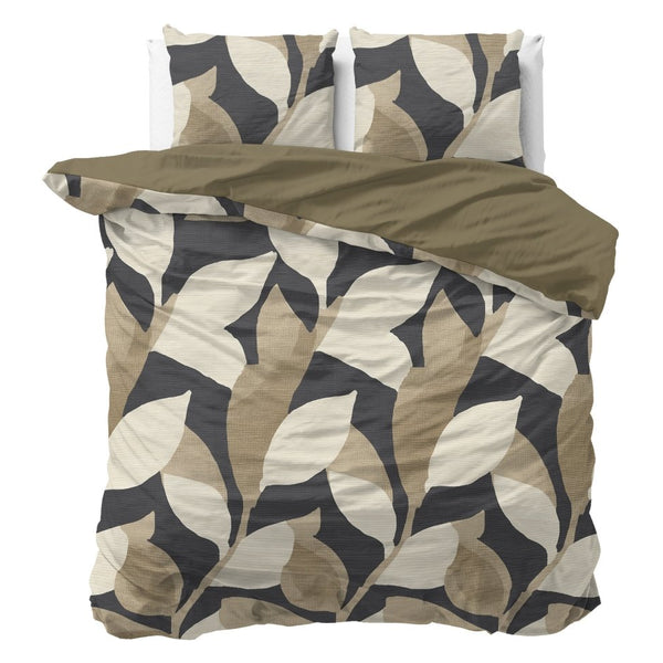 100% Cotton Duvet Cover Set Graphic Garden | Anthracite | Double - 200cm (W) x 200/220cm (L) - The Bedding & Blankets Store