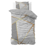 100% Cotton Duvet Cover Set Graphic | White | Single - 135cm (W) x 200cm (L) - The Bedding & Blankets Store