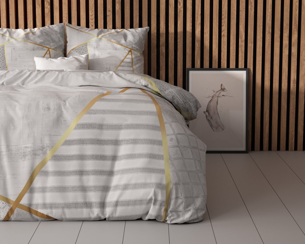 100% Cotton Duvet Cover Set Graphic | White | Single - 135cm (W) x 200cm (L) - The Bedding & Blankets Store