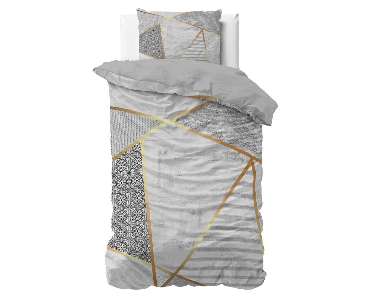 100% Cotton Duvet Cover Set Graphic | White | Single - 135cm (W) x 200cm (L) - The Bedding & Blankets Store