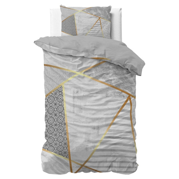 100% Cotton Duvet Cover Set Graphic | White | Single - 135cm (W) x 200cm (L) - The Bedding & Blankets Store