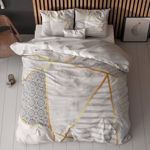 100% Cotton Duvet Cover Set Graphic | White | Single - 135cm (W) x 200cm (L) - The Bedding & Blankets Store