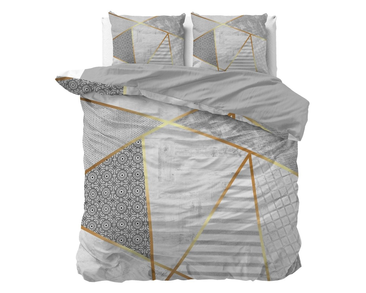 100% Cotton Duvet Cover Set Graphic | White | Single - 135cm (W) x 200cm (L) - The Bedding & Blankets Store