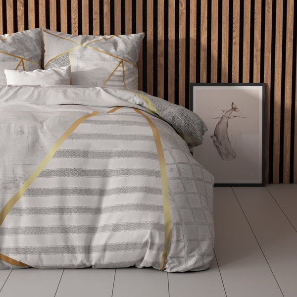 100% Cotton Duvet Cover Set Graphic | White | Single - 135cm (W) x 200cm (L) - The Bedding & Blankets Store