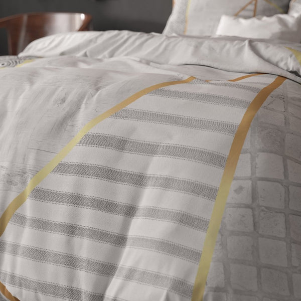 100% Cotton Duvet Cover Set Graphic | White | Single - 135cm (W) x 200cm (L) - The Bedding & Blankets Store