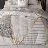 100% Cotton Duvet Cover Set Graphic | White | Single - 135cm (W) x 200cm (L) - The Bedding & Blankets Store