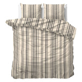 100% Cotton Duvet Cover Set Linear Linen | Sand | Single - 140cm (W) x 200/220cm (L) - The Bedding & Blankets Store