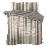 100% Cotton Duvet Cover Set Linear Linen | Sand | Single - 140cm (W) x 200/220cm (L) - The Bedding & Blankets Store