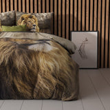 100% Cotton Duvet Cover Set Lion Mind | Taupe | Single - 135cm (W) x 200cm (L) - The Bedding & Blankets Store