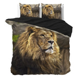 100% Cotton Duvet Cover Set Lion Mind | Taupe | Single - 135cm (W) x 200cm (L) - The Bedding & Blankets Store
